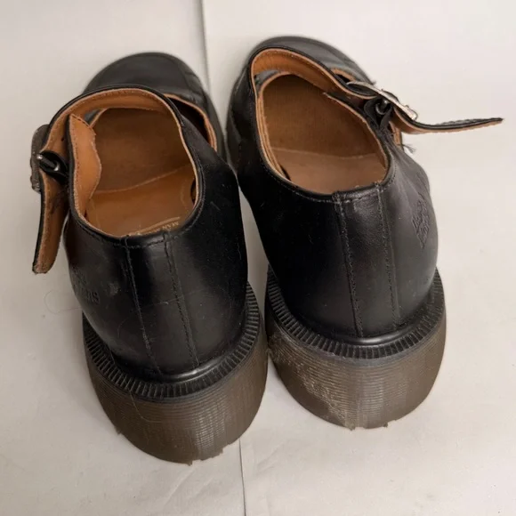Dr. Martens Mary Jane Shoes Made in England Black Leather Chunky Sole Size 5 - Picture 6 of 8